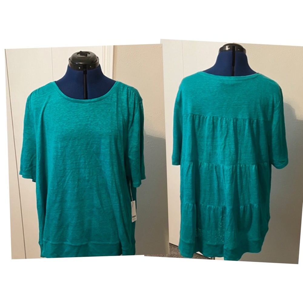Chico's Teal Short Sleeve Women's Top